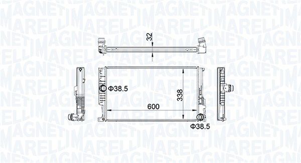 Magneti Marelli 350213159600 Радіатор, система охолодження двигуна