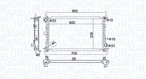 Magneti Marelli 350213159900 Радіатор, система охолодження двигуна