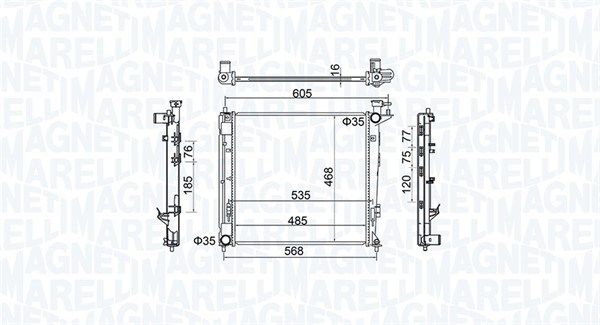 Magneti Marelli 350213160500 Радіатор, система охолодження двигуна
