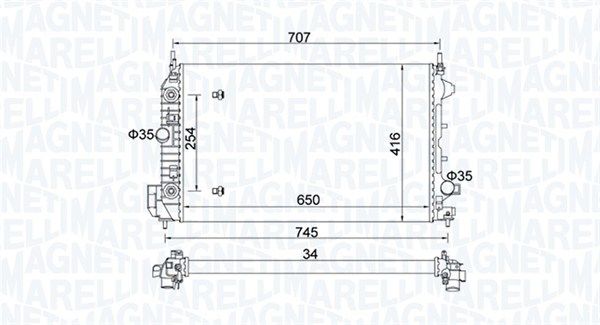 Magneti Marelli 350213162500 Радіатор, система охолодження двигуна