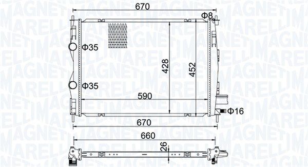 Magneti Marelli 350213162600 Радіатор, система охолодження двигуна