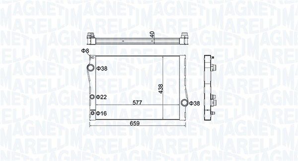 Magneti Marelli 350213163500 Радіатор, система охолодження двигуна