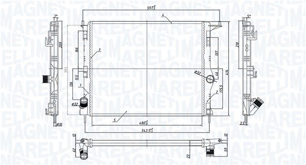 Magneti Marelli 350213165900 Радіатор, система охолодження двигуна