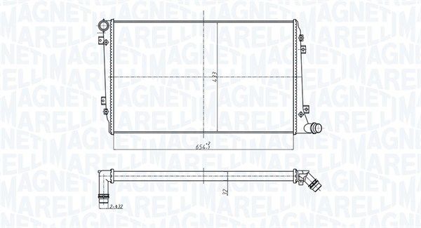 Magneti Marelli 350213167300 Радіатор охолодження VW Caddy 1.9/2.0TDI (+/-AC)