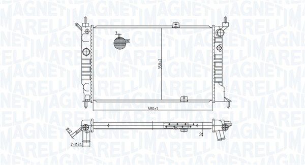 Magneti Marelli 350213175500 Радіатор, система охолодження двигуна