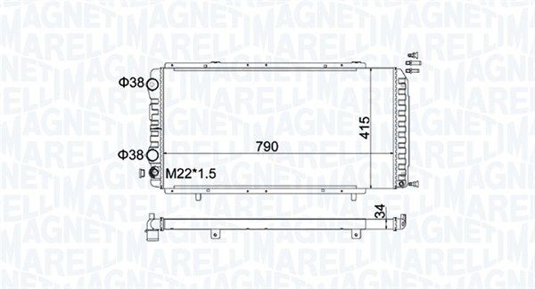 Magneti Marelli 350213180900 Радіатор, система охолодження двигуна