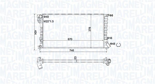 Magneti Marelli 350213186600 Радіатор, система охолодження двигуна