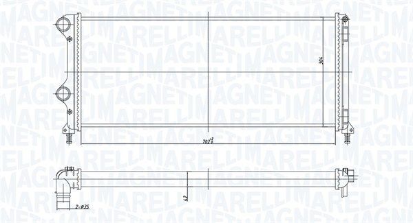 Magneti Marelli 350213187200 Радіатор охолодження Fiat Doblo 1.3-1.9JTD 01- (BM1872)