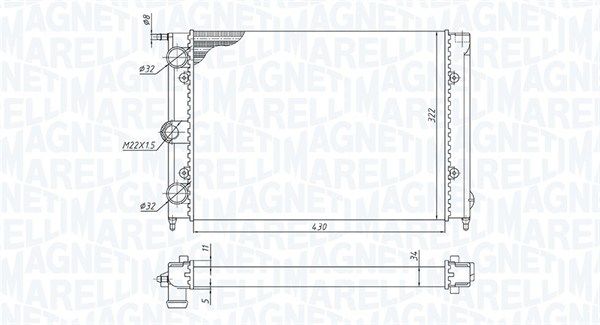 Magneti Marelli 350213187300 Радіатор, система охолодження двигуна