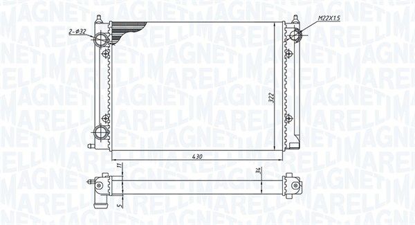 Magneti Marelli 350213187400 Радіатор, система охолодження двигуна