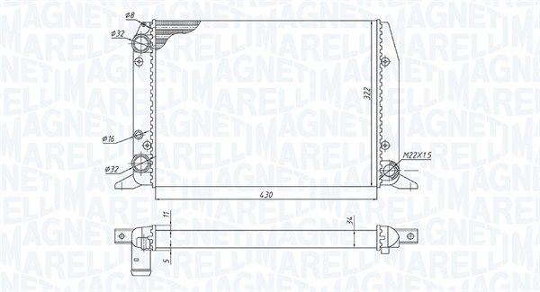Magneti Marelli 350213188800 Радіатор, система охолодження двигуна