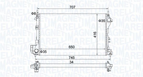Magneti Marelli 350213195700 Радіатор, система охолодження двигуна