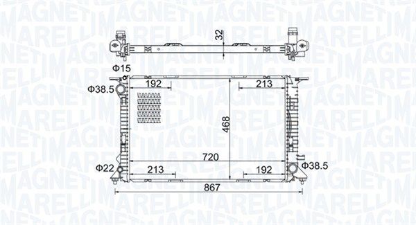 Magneti Marelli 350213195800 Радіатор, система охолодження двигуна