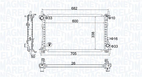 Magneti Marelli 350213201200 Радіатор, система охолодження двигуна