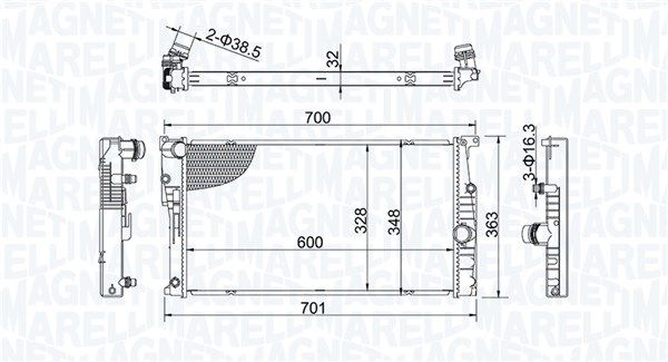 Magneti Marelli 350213202400 Радіатор, система охолодження двигуна