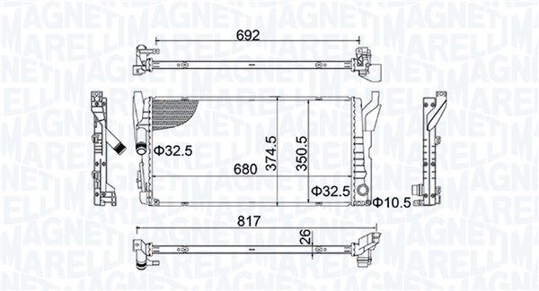 Magneti Marelli 350213202800 Радіатор, система охолодження двигуна