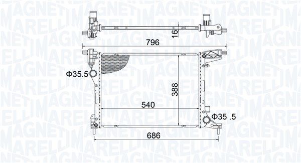 Magneti Marelli 350213203700 Радіатор, система охолодження двигуна