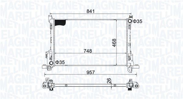 Magneti Marelli 350213207800 Радіатор, система охолодження двигуна