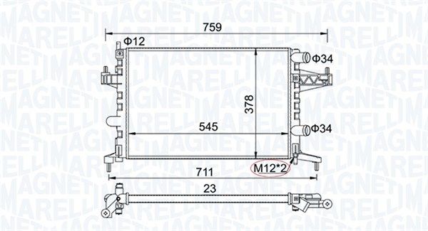 Magneti Marelli 350213829000 Радіатор, система охолодження двигуна