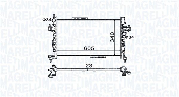 Magneti Marelli 350213977000 Радіатор, система охолодження двигуна