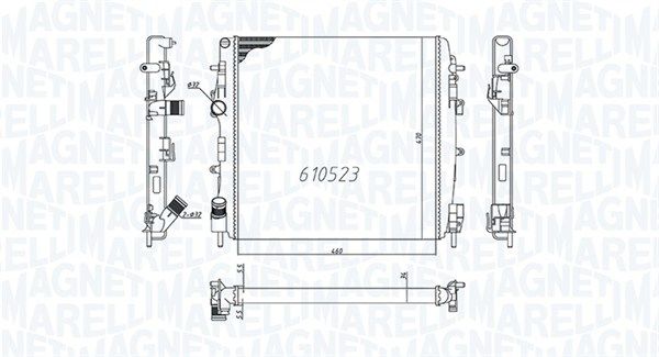 Magneti Marelli 350213995000 Радіатор, система охолодження двигуна