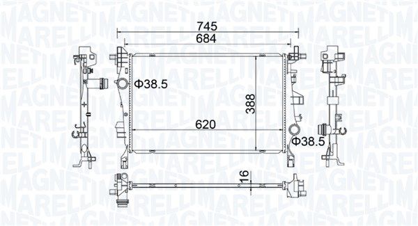 Magneti Marelli 350214400000 Радіатор, система охолодження двигуна