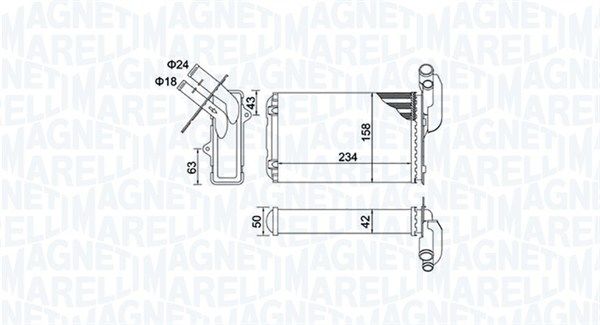 Magneti Marelli 350218405000 Теплообмінник, система опалення салону