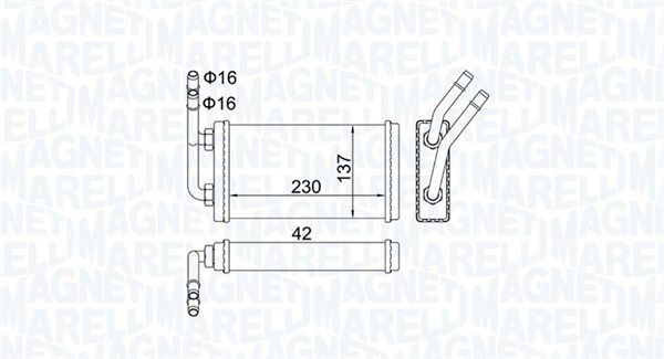 Magneti Marelli 350218406000 Теплообмінник, система опалення салону