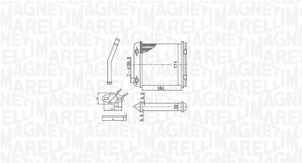 Magneti Marelli 350218408000 Радіатор пічки Opel Astra F/G 91-05 /Vectra A -95 (BR408)