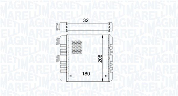 Magneti Marelli 350218418000 Радіатор пічки Opel Astra G/Zafira A/B 98-15