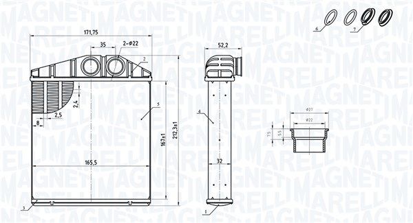 Magneti Marelli 350218419000 Теплообмінник, система опалення салону