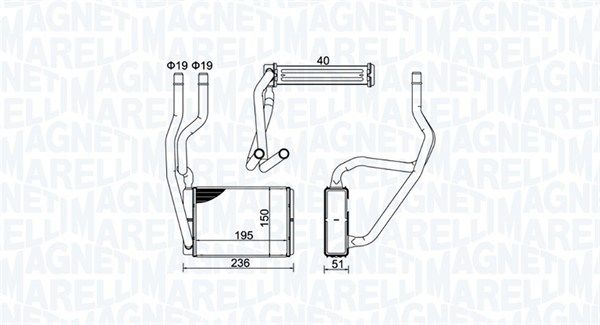 Magneti Marelli 350218421000 Теплообмінник, система опалення салону
