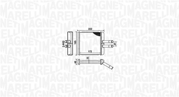 Magneti Marelli 350218429000 Радіатор обігрівача LANOS /NUBIRA  ALL 97- (BRQ329) (вир-во Magneti Mar