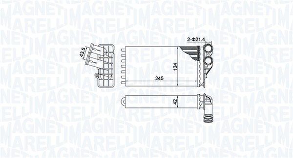Magneti Marelli 350218430000 Теплообмінник, система опалення салону