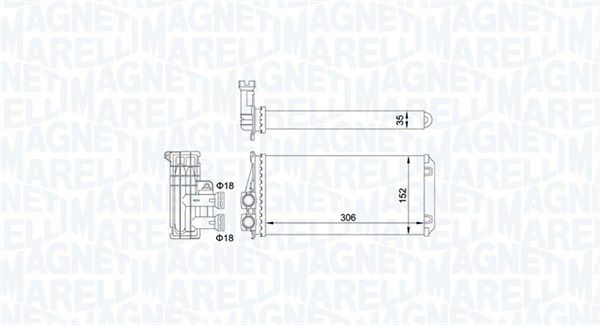 Magneti Marelli 350218435000 Теплообмінник, система опалення салону