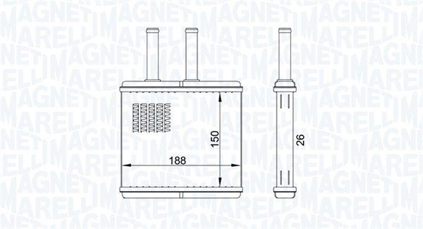 Magneti Marelli 350218437000 Радіатор пічки Chevrolet Aveo 1.2-1.4 05-