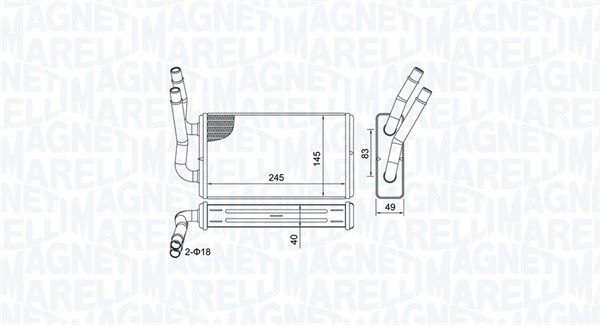Magneti Marelli 350218450000 Теплообмінник, система опалення салону