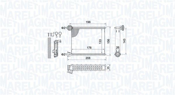 Magneti Marelli 350218459000 Теплообмінник, система опалення салону
