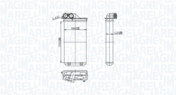 Magneti Marelli 350218460000 Теплообмінник, система опалення салону
