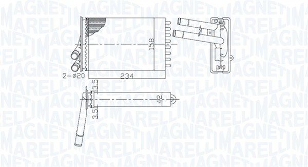 Magneti Marelli 350218462000 Теплообмінник, система опалення салону