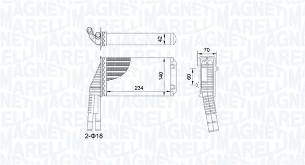 Magneti Marelli 350218467000 Теплообмінник, система опалення салону