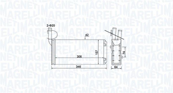 Magneti Marelli 350218474000 Теплообмінник, система опалення салону