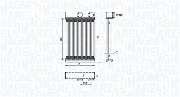 Magneti Marelli 350218478000 Теплообмінник, система опалення салону