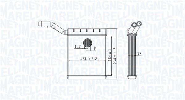 Magneti Marelli 350218480000 Теплообмінник, система опалення салону