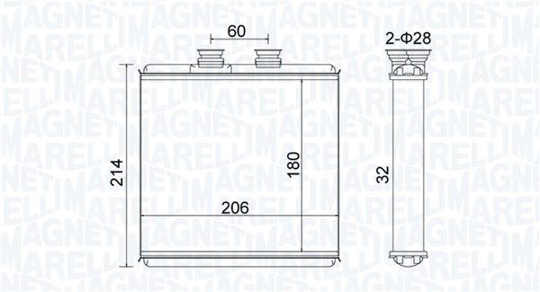 Magneti Marelli 350218510000 Теплообмінник, система опалення салону