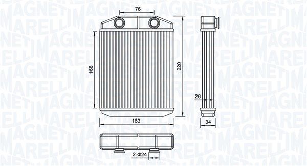 Magneti Marelli 350218516000 Теплообмінник, система опалення салону