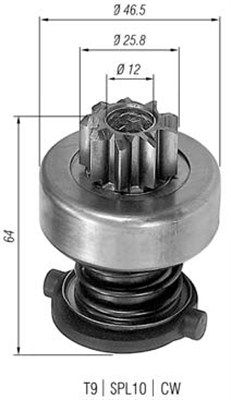 Magneti Marelli 940113020122 Мала шестірня, стартер