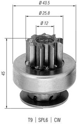 Magneti Marelli 940113020237 Ведущая шестерня, стартер