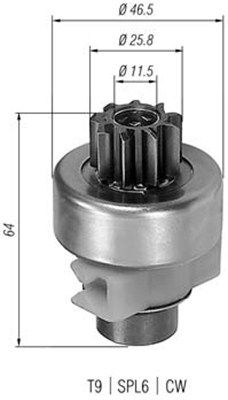 Magneti Marelli 940113020247 Мала шестірня, стартер