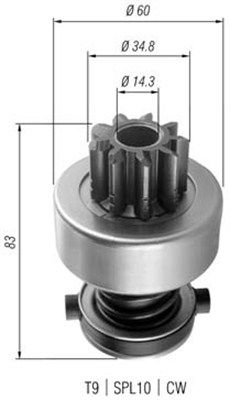 Magneti Marelli 940113020358 Бендикс стартера MB Vario 4.3 (AMB0358)